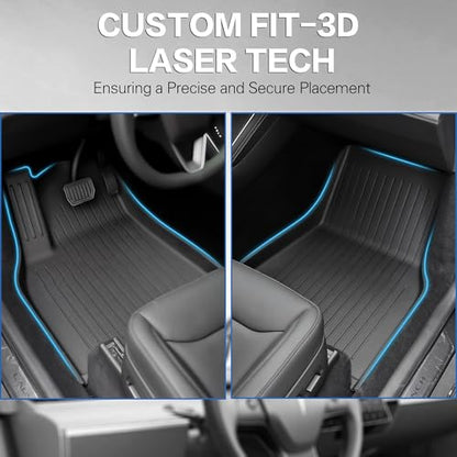 Weize 2025 2026 Tesla Model Y Juniper All Weather Cargo Liner Floor Mats 9 PCS & Double Layer Center Console Organizer 4 PCS, Full Coverage Tesla Interior Accessories Kit(Not for Standard) - style: Tesla Model Y Floor Mats & Console Organizer Combo 13PCS
