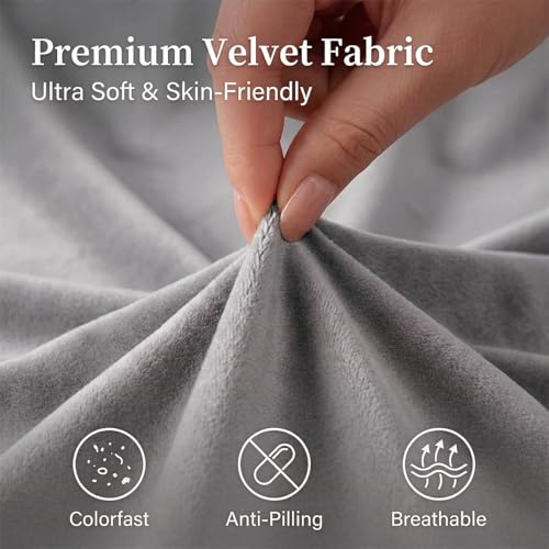 Sofa-Level Lumbar Support Pillow for Car Seat, Plush Velvet Back Cushion with 3-Zone Support, Soft & Supportive Lumbar Pillow for Driving, Office Chair, Home Decor (Gary)