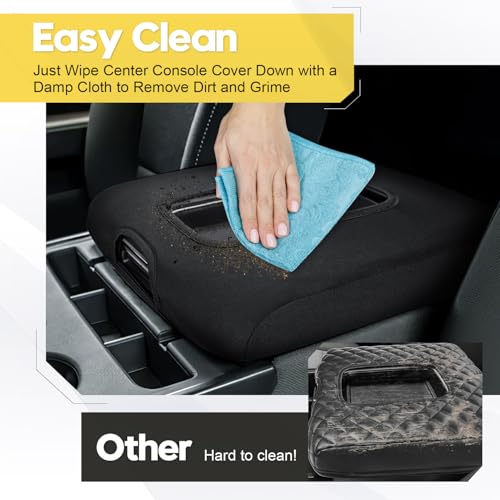 FIILINES Center Console Cover for 2014-2018 Chevy Silverado/GMC Sierra 1500 2500 3500(fit Split Bench Seat Console ONLY), Armrest Cover Pad Cushion Protector Accessories Armrest Cover Anti-Scratch - size: For Chevy Silverado/GMC Sierra 2014-2018