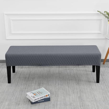 SPRINGRICO Stretch Dining Bench Cover, Removable Bench Slipcover Washable Bench Seat Protector Rectangle Bench Cover for Dining Room, Living Room, Bedroom, Kitchen (S2-Dark Gray) - color: S2-dark Gray