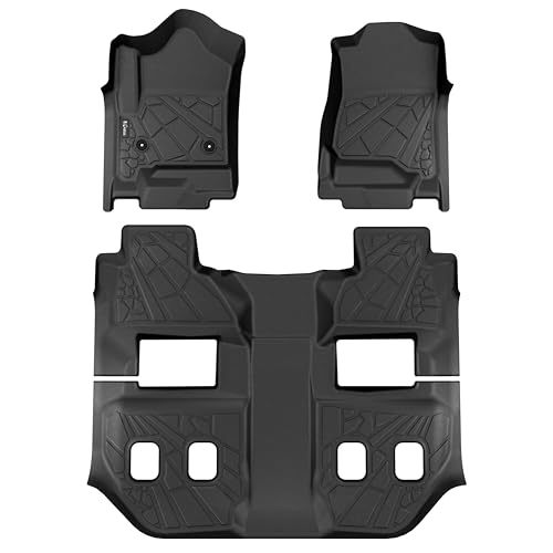 KARPAL Floor Mats for 2015-2020 Chevy Suburban & GMC Yukon XL (Not for Yukon) with 2nd Row Bucket Seats (7seats), All-Weather TPE Custom Fit Floor Liners Car Accessories - style: 2015-2020 | For Chevy Suburban | Combo Set