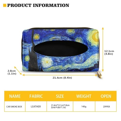 Sturdy PU Leather Visor Tissue Holder Car Sun Visor Tissue Box Holder Leather Napkin Holder Starry Night - color: Starry Night