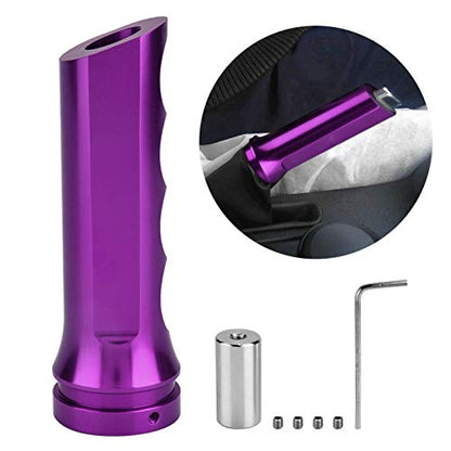 Universal Auto Aluminum Handbrake Cover, Wave Shaped Purple Finish Handle Protector Decorative Hand Brake Sleeve Car Modificate Accessories