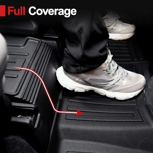 Floor Mats for 2020-2025 Kia Telluride 7/8 Passenger (NOT fit 2027), All Weather TPE Durable Cargo Liner with Backrest Mat Interior Protection for 2025 Kia Telluride AWD - style: Floor Mats Set