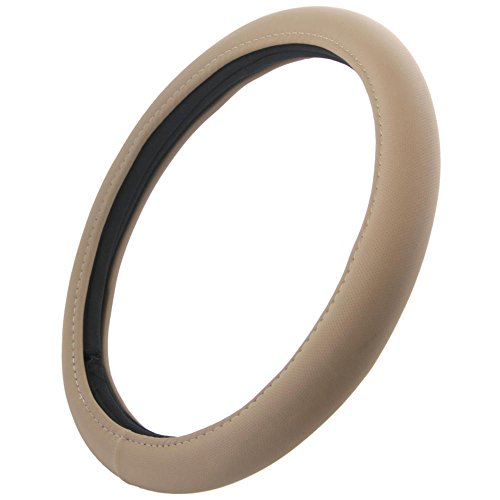 BDK Ergonomic Soft Grip Steering Wheel Cover - Sporty Leather Grip for Standard Size Wheels 14.5-15 inch Beige - color: #35 Sports Grip, size: Fits 14.5 - 15" SW
