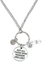 Rear View Mirror Car Charm Ornament, Sun Catcher, Hanging Pendant, Stainless Steel Chain and Crystal Accents, Packaged in a Gift Bag (Not All The Wander are Los) - size: Not All The Wander are Los