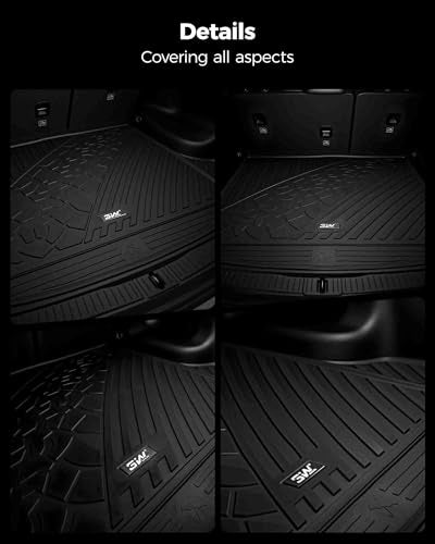 3W Cargo Mat & Backrest Mats for 2022-2025 2026 Jeep Grand Cherokee Accessories, Full Coverage All Weather Trunk Cargo Liner with Backrest Protectors (Include 4xe Not for L or WK), Black
