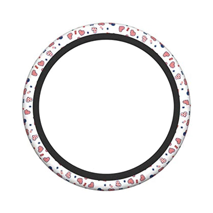4th of July American Flag Steering Wheel Covers Universal 15 Inch Non Slip Neoprene Car Steering Wheel Protector Covers for Men Women - color: Black6