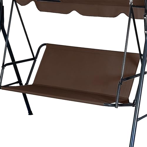 Swing Seat Replacement Cover for Outdoor Patio Swing 3 Seater 600D Upgraded Thicken Oxford Waterproof Fabric Porch Swing Chair Cushion Covers (Coffee, 54.3x19.5x19.5 inches) - color: Coffee, size: 54.3x(17.5+2.5)x(17.5+2.5) inches