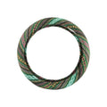 Universal 15inch Ethnic Style Baja Blanket Steering Wheel Cover with Coarse Flax Cloth and Sweat Absorption Anti Slip Car Wrap (Boho Green) - style: Boho Green
