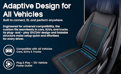 Cooling Car Seat Cover – Ventilated Car Seat Cooler with 10 Turbo Fans & Wired Remote, 3-Speed Cooling Seat Cushion, Universal Fit Car SUV Truck, Breathable 3D Mesh Leather