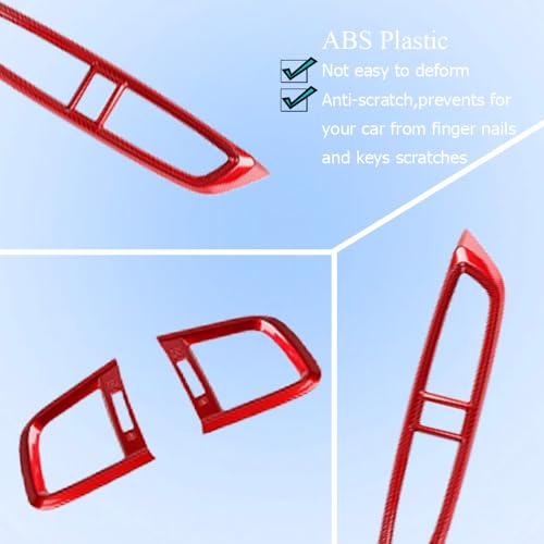 XITER 3pcs Central Front Side Air Condition Vent Outlet Trims for Honda CRV 2017 2018 2019 2020 2021 2022,Red - color: Red, size: 3PCS Air Vent Cover