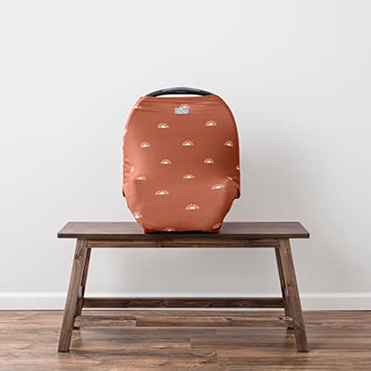Itzy Ritzy 4-in-1 Nursing Cover, Car Seat Cover, Shopping Cart Cover & Infinity Scarf – Breathable, Multi-Use Nursing Cover Up for Breastfeeding, Carseat Canopy & Stroller Cover (Terracotta Sunrise) - color: Terracotta Sunrise
