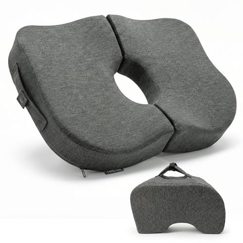 Tailbone Pain Relief Cushion - Premium Foldable Travel Tailbone Seat Cushion - for Relief of Lower Back, Sciatic, Butt and Tailbone Pain - Perfect for Home, Office & Driving - color: Grey, size: Tailbone