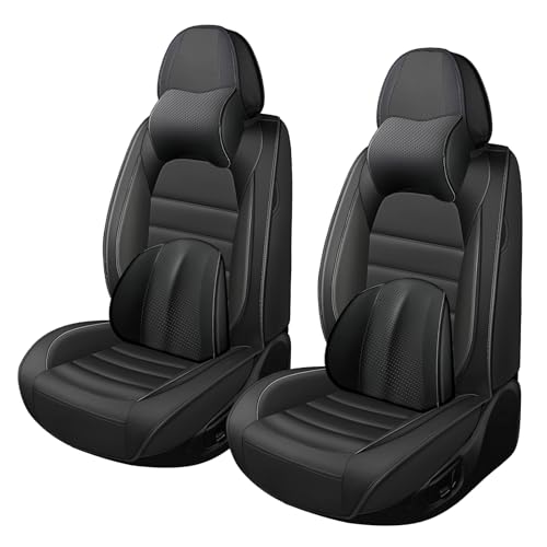 Car Seat Covers for GMC Sierra 1500/2500/3500 Denali SLT AT4 AT4X Base Seat Covers 2008-2026, Waterproof Premium Nappa Leather Seat Protectors(Luxury 2 Seats/Black) - color: Black, size: Luxury 2 Seats