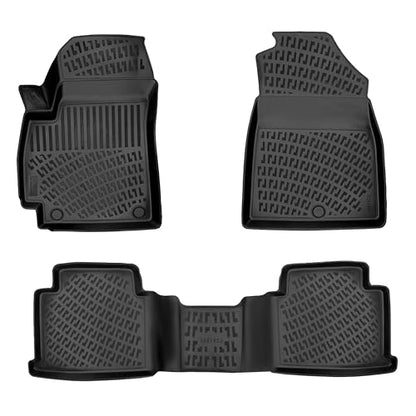 RizLiner Kia Seltos 2021-2026 Floor Mats 3D Custom Fit Compatible with Kia Seltos Rubber Car Mats Laser Measured 1st & 2nd Row Floor Liners All Weather Waterproof Odorless Non-Slip (Front & Rear) - size: Seltos 2021 - 2026