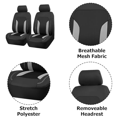 Car Front Seat Covers, Breathable Automotive Front Seat Headrest Covers, Waterproof Comfortable Vehicle Seat Headrest Protection Accessories, Universal for RV, SUV, Truck