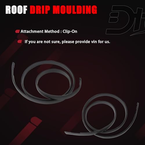 Roof Molding Drip Side Finish Stripe Driver Right Left Side Drop Weatherstrip Compatible with Scion Vehicle XB 2008 2009 2010 2011 2012 2013 2014 2015 Replaces# 75556-12171 75555-12161 (2PCS)
