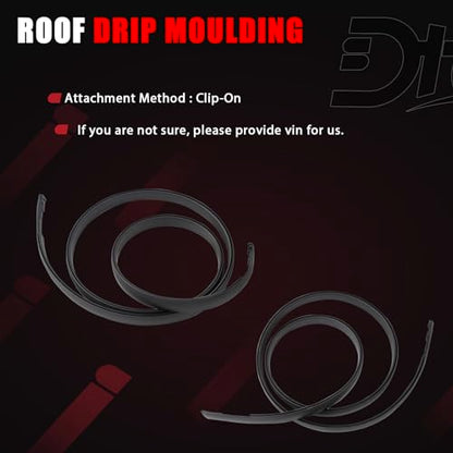 Roof Molding Drip Side Finish Stripe Driver Right Left Side Drop Weatherstrip Compatible with Scion Vehicle XB 2008 2009 2010 2011 2012 2013 2014 2015 Replaces# 75556-12171 75555-12161 (2PCS)