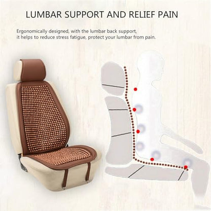 Blueshyhall Cooling Wooden Beaded Car Seat Cover Comfortable Massage Support Cushion for SUV Auto Office Home Seat Chair - Brown 2 Pcs - color: Brown