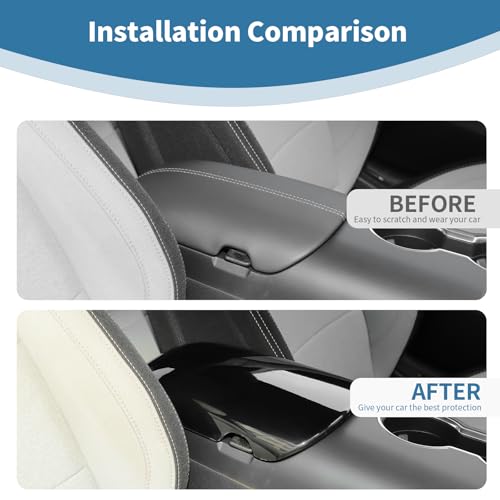 for Mustang Center Console Armrest Cover Trim Fit for Ford Mustang 2015+ Black Interior Accessories 1pc