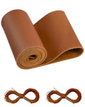 BELINOUS Leather Steering Wheel Cover Lace Up, Stitch on Steering Wheel Wrap, Universal Fit 13-20 Inch Car Truck Pickup Boat, A Whole Piece of Cowhide, DIY w/Needle Thread (Size M0, Brown) - color: Brown, size: M0