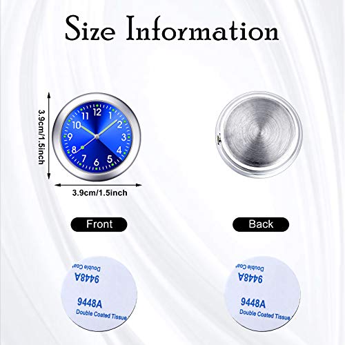 2 Pieces Stick on Dashboard Car Clock Mini Tiny Small Luminous Disposable Car Vent Clocks Watch for Dashboard Boat Bike Home(Black, Blue) - color: Black, Blue
