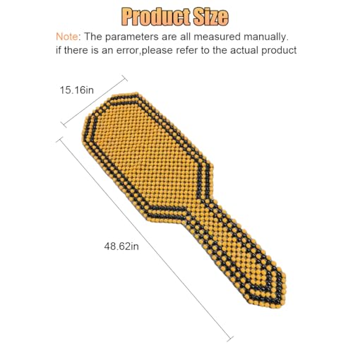 Breathable Wood Beaded Seat Cushion, Cooling Double Strung Auto Back Massaging Driver Seats Cover for Fatigue Relief, Comfort Ventilated Support Cushion for Car Seat Chair (Beige)