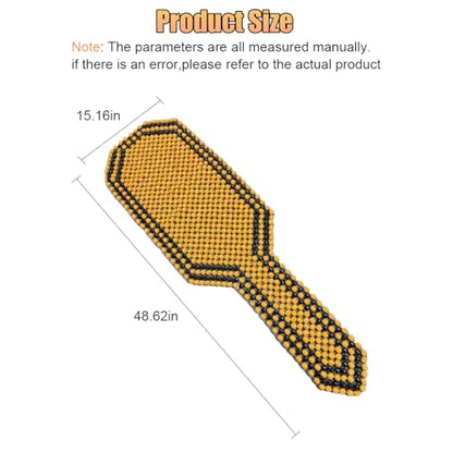 Breathable Wood Beaded Seat Cushion, Cooling Double Strung Auto Back Massaging Driver Seats Cover for Fatigue Relief, Comfort Ventilated Support Cushion for Car Seat Chair (Beige)