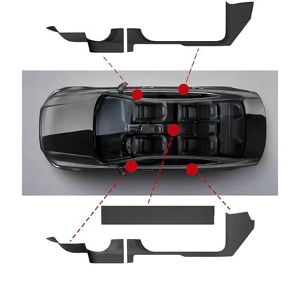 Door Entry Threshold Strip 2nd Row Seat Lower Protector for Tesla Model Y Juniper 2025 2026 Front & Rear 5PCS Door Sill Protective Cover Anti-dust Black