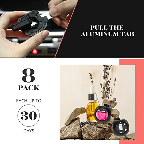 DRIVEJOY Car Air Freshener Vent Clips, 8PK, 6 Peach, 2 New Car Scent, Fresheners for Men Women, Up to 240 Days, Long Lasting Air Freshener, Odor Eliminator - color: Peach