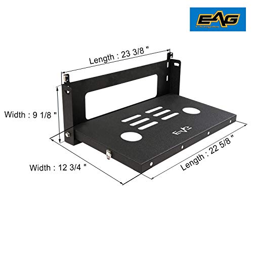 EAG Metal Tailgate Table Cargo Storage Rack Shelf Compatible with 07-18 Wrangler JK