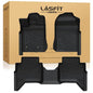LASFIT Floor Mats for Ford Ranger 2026 2025 2024 SuperCrew Cab All Weather Truck Protector TPE Carpeted Floor Liners, Front and Rear Row, 3pc Black - style: 7) Ranger| 24-25 | 2Rows
