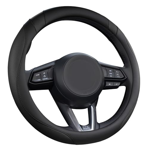 Car Steering Wheel Cover for Mazda 3,5,6,CX-3,CX-5,CX-30,CX-50,CX9,CX-9,MX-5 Miata,CX-7,RX-8,14.5-15 inches(Black-Standard Size) - color: M-Black
