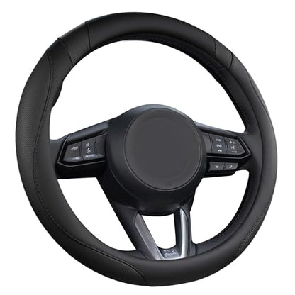 Car Steering Wheel Cover for Mazda 3,5,6,CX-3,CX-5,CX-30,CX-50,CX9,CX-9,MX-5 Miata,CX-7,RX-8,14.5-15 inches(Black-Standard Size) - color: M-Black