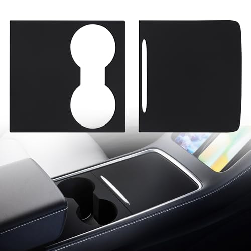 Center Console Wrap Kit, Matte Black Designed Center Console Cover Interior Decoration Wrap Kit Compatible with 2021-2023 Tesla Model 3 Model Y Accessories (Matte Black) - color: Black