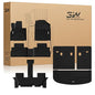 3W Floor Mats & Cargo Liner with Backrest Mats for 2020-2025 Kia Telluride 7&8 Seats, TPE All Weather Custom Fit Floor Liners with Full Set Kia Telluride Floor Mats & Trunk Mats Accessories, Black - size: 1.For Kia Telluride | 20-25 | Combo Set