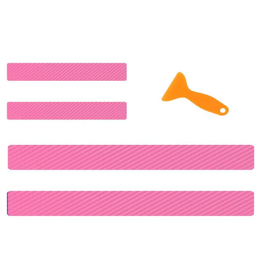 4PCS Car Door Sill Guard Protector, 3D Carbon Fiber Anti-Scratch Door Entry Edge Guard Protection Decoration, Front/Rear Door Threshold Protector Sticker Strips for Car Truck SUV (Pink, 3D) - color: Pink