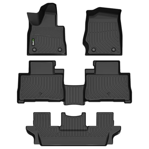HAFIDI® Floor Mats Fit for 2020-2025 2026 Lincoln Aviator 6 Seats All Weather Protection TPE Anti-Slip Automotive Floor Liners, Fits 1st & 2nd & 3rd Row Full Set Custom 2026 Aviator Accessories, Black - style: 8) For Aviator 2020-2026 Floor Mats