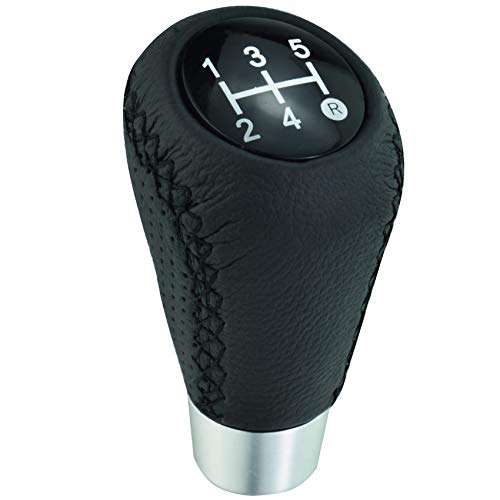 Shifter Knob 5 Speed Leather Car Gear Stick Shifting Knobs Shift Lever for Most Manual Transmission Vehicle Truck, Black