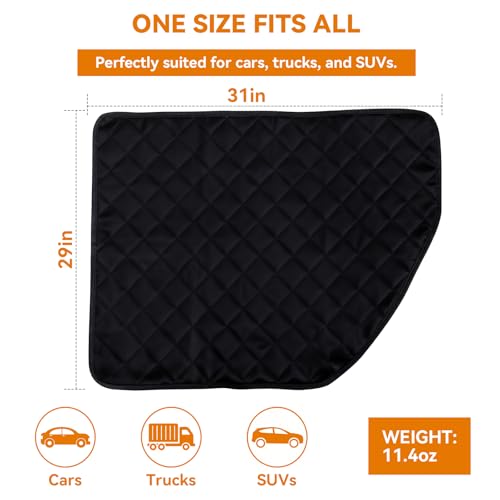 Dog Car Door Protector, 2 Pack Waterproof Scratchproof Nonslip Durable Protector, Thickened Door Panel Covers, Protects Doors from Dog Scratching Fit for Car/SUV/Truck (Black, XL)