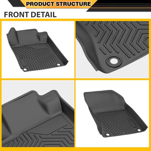 TPE Floor Mats Cargo Liners 3PCS, Compatible with Nissan Altima 2019-2025, 1st & 2nd Row, Floor Liner All Weather Full Cover Protection - size: Fit Nissan Altima 2019-2025 | Black 3PCS