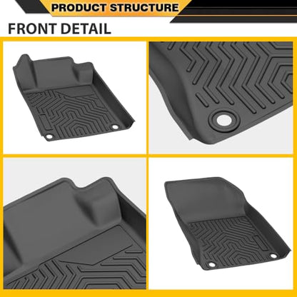 TPE Floor Mats Cargo Liners 3PCS, Compatible with Nissan Altima 2019-2025, 1st & 2nd Row, Floor Liner All Weather Full Cover Protection - size: Fit Nissan Altima 2019-2025 | Black 3PCS