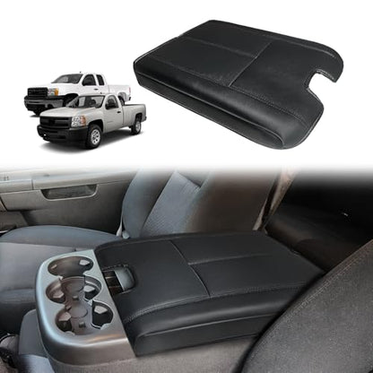 Center Console Armrest Cover Fit for Chevy Silverado/Tahoe & GMC Sierra/Yukon 2007-2013 Accessories, Comfort Armrest Pad Console Lid Cushion Vegan Leather Regular Thick(Jump Seat ONLY) - size: 1) 07-13 |Slv&Tahoe&Sra&Yukon| Jump Seat, Regular