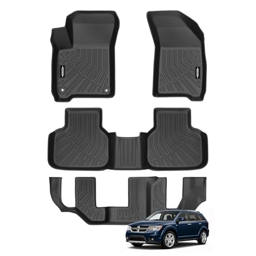 Custom Fit Floor Mats for Dodge Journey 2011-2020 (Not Fit 2011 Single Floor Hook), All Weather TPE Floor Liners, Odorless Full Set Interior Accessories - size: 35)Journey|2011-2020