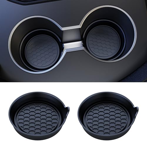 Car Cup Coaster Universal Automotive Waterproof Non-Slip Cup Holders Sift-Proof Spill Holder Car Interior Accessories 2 Pack Black - color: Black Solid, size: 2 Pack
