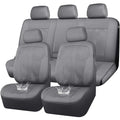 CAR PASS Waterproof Car seat Covers Full Sets Neoprene Wetsuit, All-Weather Non-Slip Durable, Universal Fit for SUV Sedans Trucks Vans Automotive, Armrest Airbag Compatible, 3D Emboss All Gray - color: ALL Gray, size: Full Set