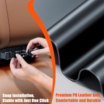 Car Tissue Holder, Large Tissue Box Cover Keep Tidy, Premium PU Leather Backseat Napkin Holder Tissues Dispenser for Car Fits Standard 80-160 Count Tissue Boxes, Black