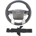 Hand Stitch Steering Wheel Cover Customized Fit for Toyota Tacoma 2012-2021, 4Runner 2010-2021, Tundra Sequoia 2014-2021 Black Leather