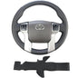Hand Stitch Steering Wheel Cover Customized Fit for Toyota Tacoma 2012-2021, 4Runner 2010-2021, Tundra Sequoia 2014-2021 Black Leather